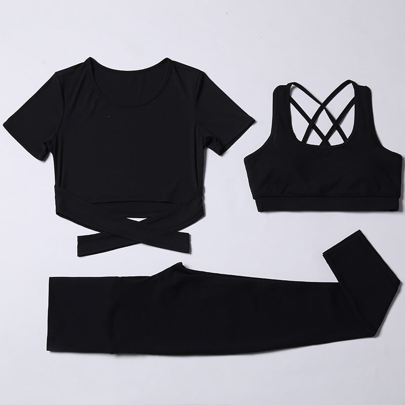 Three-piece speed suit for gym yoga wear