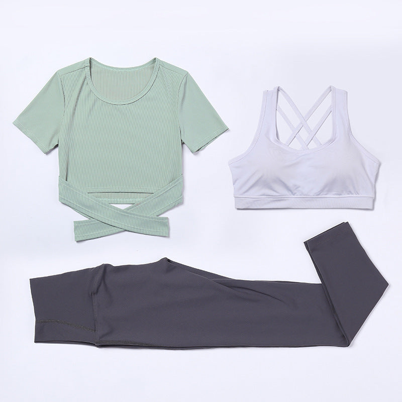 Three-piece speed suit for gym yoga wear