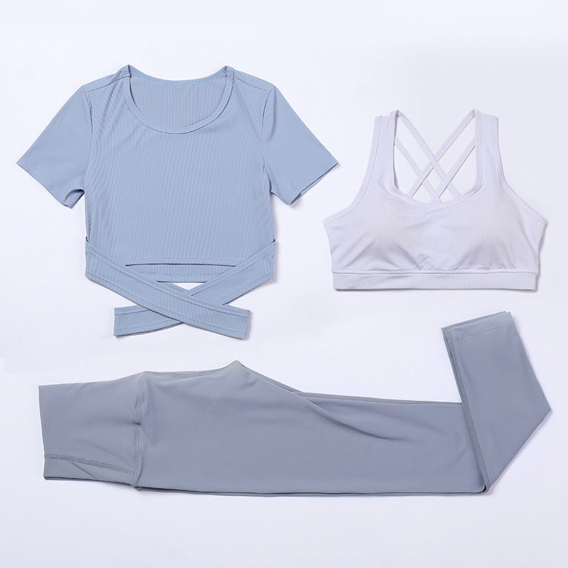 Three-piece speed suit for gym yoga wear