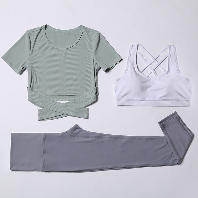 Three-piece speed suit for gym yoga wear