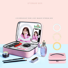 Live ring light mirror makeup box