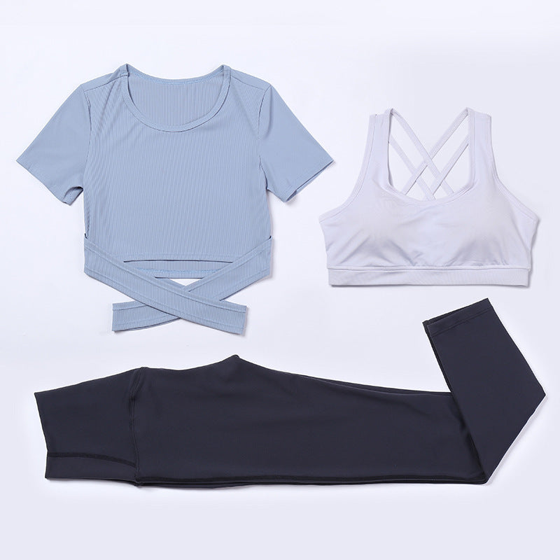 Three-piece speed suit for gym yoga wear